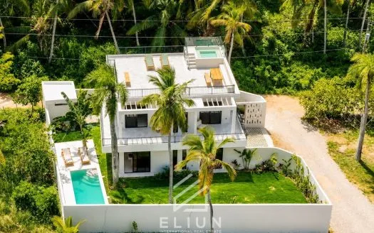 Maison design neuve de 4 chambres avec piscine et jacuzzi sur le toit à vendre à Playa Cosón, Las Terrenas